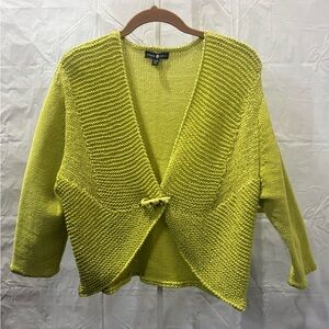 Women’s Lime Green Knit Toggle Cardigan